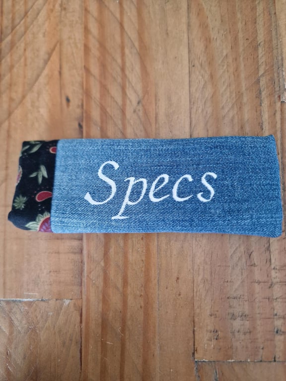 Handmade Upcycled Denim 'Specs' Glasses Case