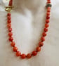 Amber coloured Chalconey hand knotted beaded necklace  - Image 3