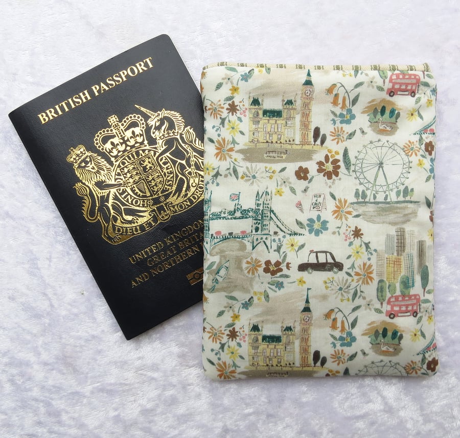 Passport Cover, passport pouch, made from organic Liberty Tana Lawn, London