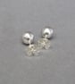 6mm Light Grey Glass Pearl Studs - Pale Silver Stud Earrings for Bridesmaids - Image 2
