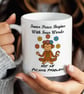 Funny Monkey Mug – Sweary Coffee Cup, "Not My Fucking Problem", Novelty Gift