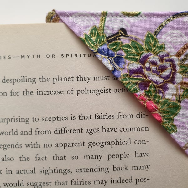 Bookmark Book Mark Bookcorner Page Marker In Beautiful 100% Cotton Fabric 004