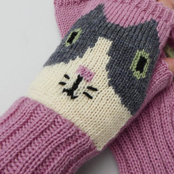 Cat Fingerless Gloves
