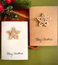 Rustic wicker star Christmas card 3D boho natural ornament woodland craft art - Image 5