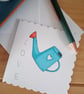 Hand drawn card with Watering can