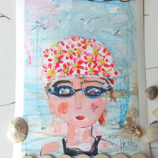 Limited edition print.  'Wild swimmer' 
