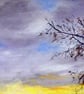 Fen Landscape Oil Painting  Winter Sunrise with Solitary Tree - Image 4