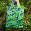 Dragonfly velvet tote bag