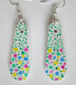 Handpainted wooden drop earrings. Original Painting - Image 1