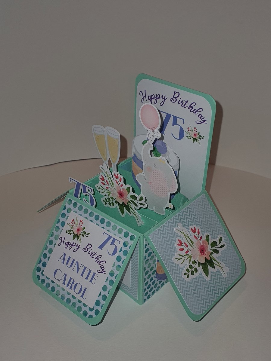 75th Birthday Card Favourite Things box card - made to order