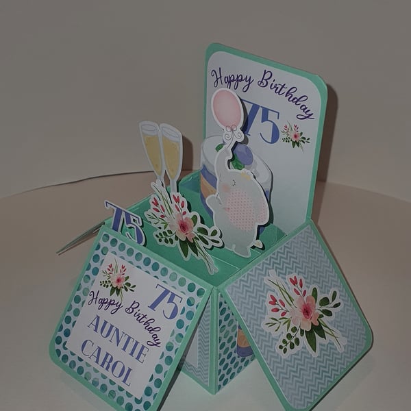 75th Birthday Card Favourite Things box card - made to order
