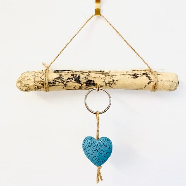 Blue heart keyring 