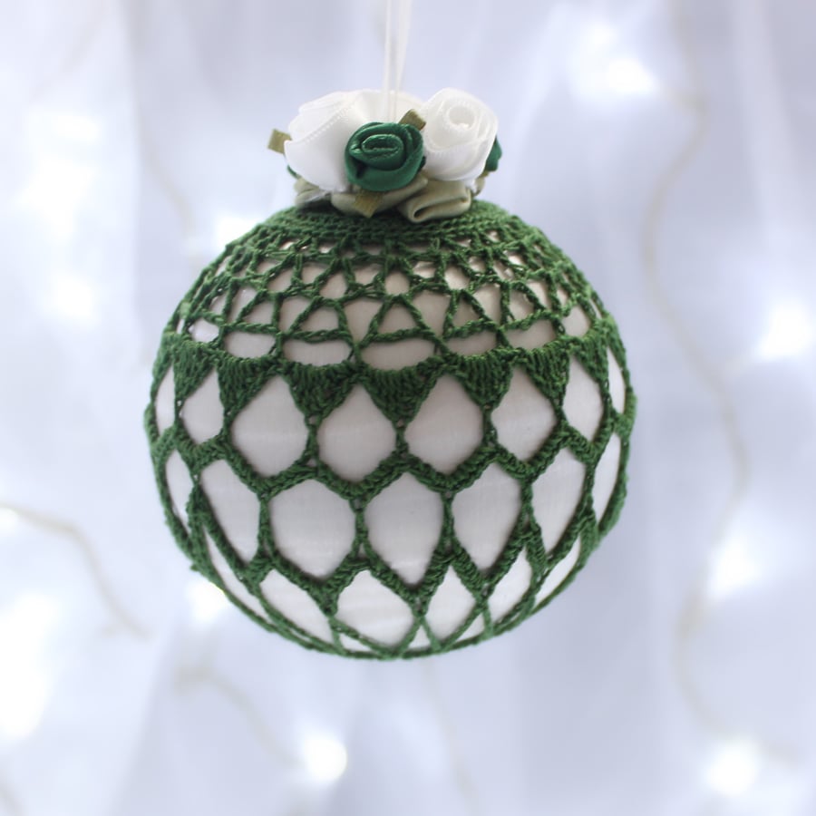 Christmas Bauble Green Vintage Style, S4