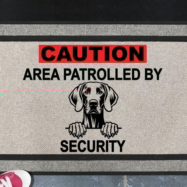 Weimaraner Security Door Mat - All Weather Doormat - 45x70cm 