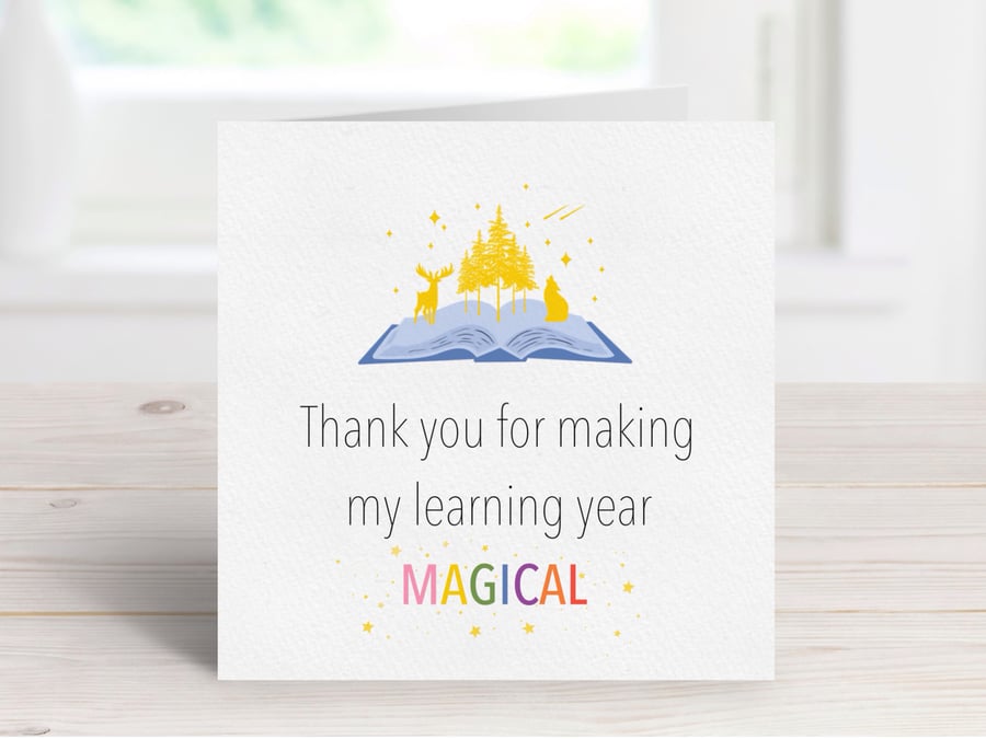 Thank You Teacher Card, Gifts For Teachers, Teacher Appreciation Card.