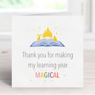 Thank You Teacher Card, Gifts For Teachers, Teacher Appreciation Card.