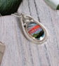 Sterling Silver and Artisan Glass Necklace;  Sunset Valley Landscape 