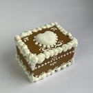 Gingerbread Ornaments Style Hand Painted Wooden Box Christmas Decor Handmade