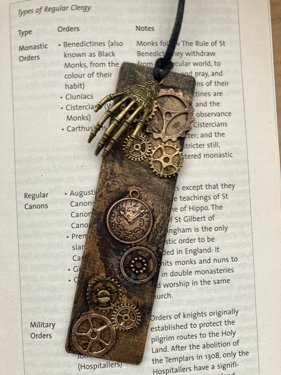 Steampunk Gears Bookmark Gothic Industrial Book Lovers Gift  Skeleton Hand Charm
