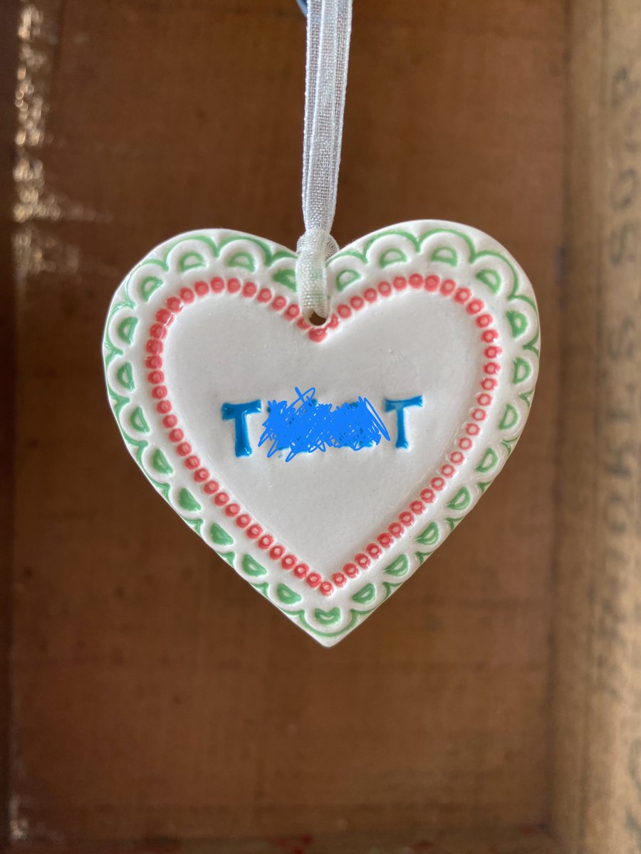 Small Ceramic heart decoration Swear words 