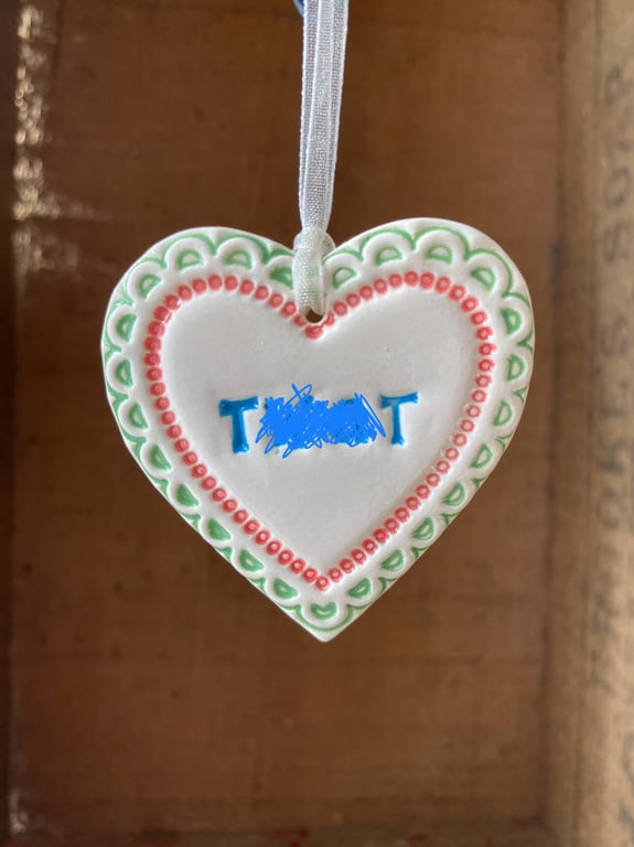 Small Ceramic heart decoration Swear words 
