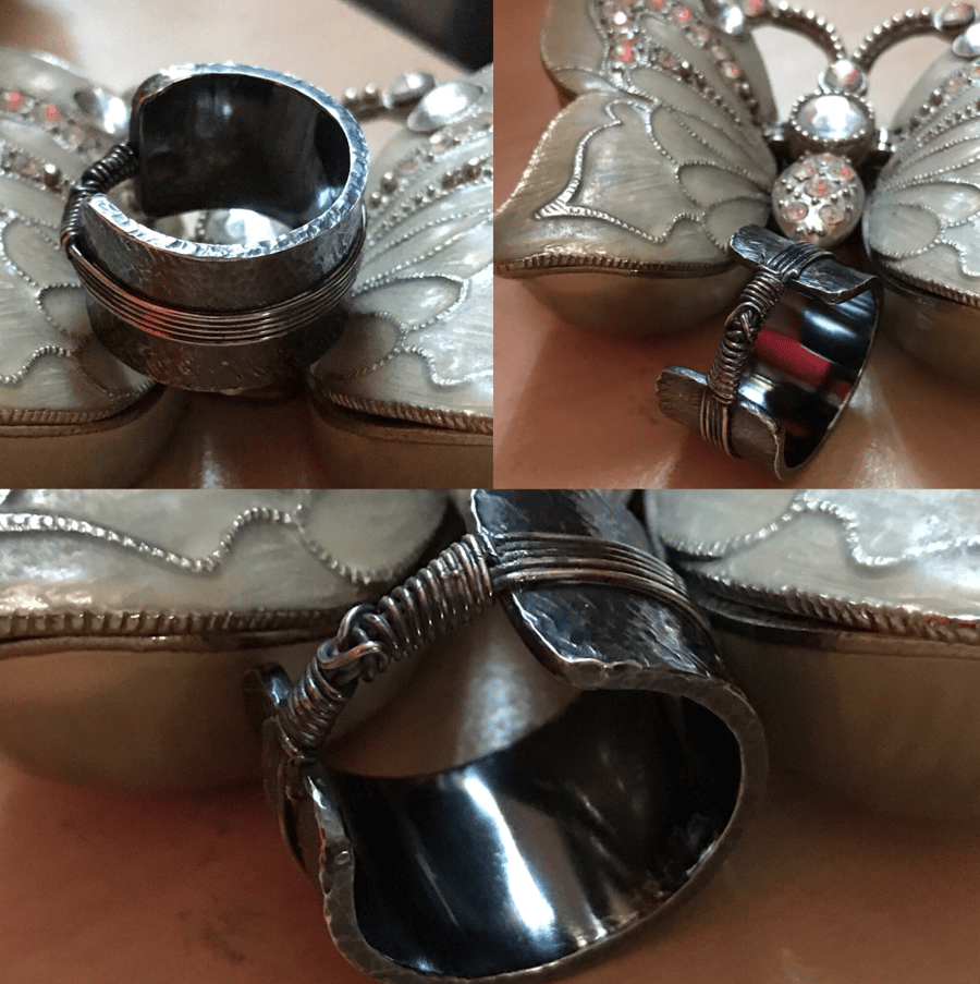 Chunky Unisex Sterling Silver Hand Forged Bespoke Ring