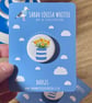 Daffodils in a Cornishware Jug Button Badge - Cornish Gifts - Image 1