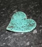 Handmade ceramic green Heart decoration with embossed valentine heart design - Image 4