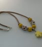 Yellow Ceramic Flower Necklace - Image 3