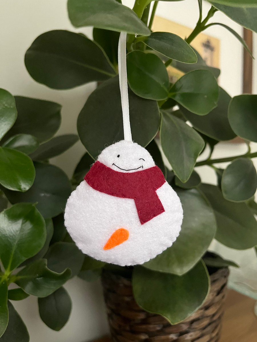 The Naughty One - Felt Snowman Decoration