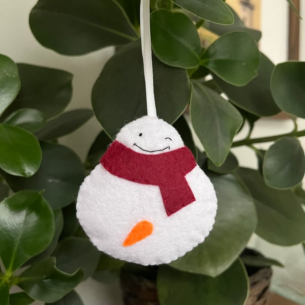 The Naughty One - Felt Snowman Decoration