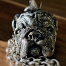 Bulldog Necklace - Sterling Silver - Oversized Charm