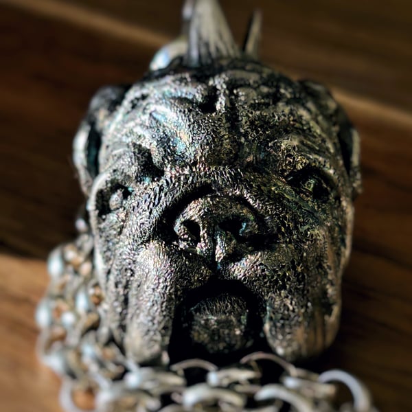 Bulldog Necklace - Sterling Silver - Oversized Charm