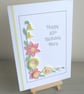 Personalised 85th birthday card, with pink and lemon quilled flowers - Image 4