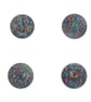 Butterfly Mosaic Round Glass Coaster Set