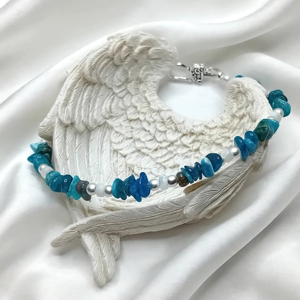Blue Opal & Mother of Pearl Bracelet