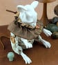 'Porcini', a white porcelain and textile mouse-skull imp. - Image 9