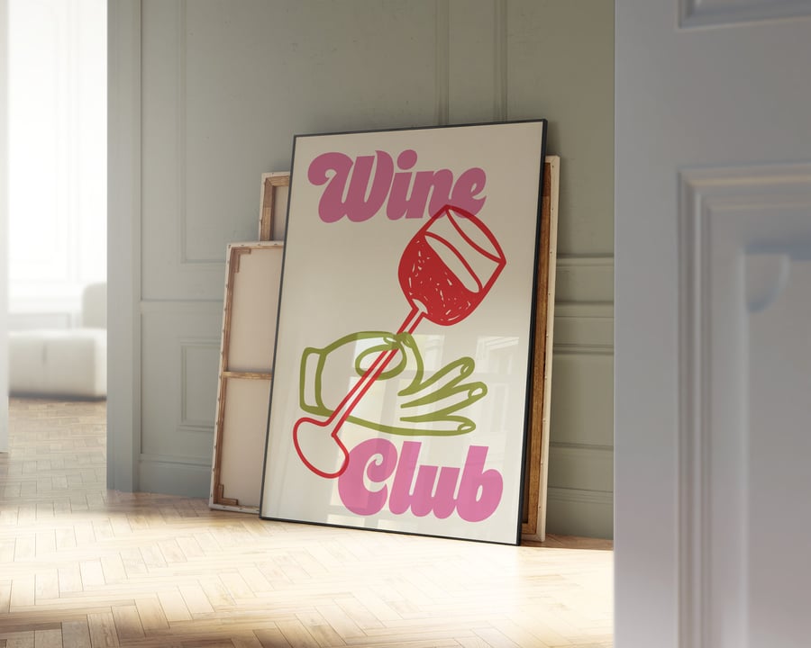 Wine Club - Funny Kitchen Print New Home Gift Quote Canvas Print