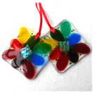 Rainbow Fused Glass Flower Suncatcher Dichroic Lightcatcher