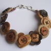 Wooden button bracelet