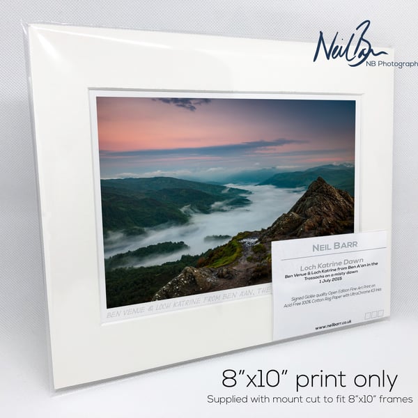 Ben Venue & Loch Katrine from Ben A'an - A5 (10" x 8") Unframed Print