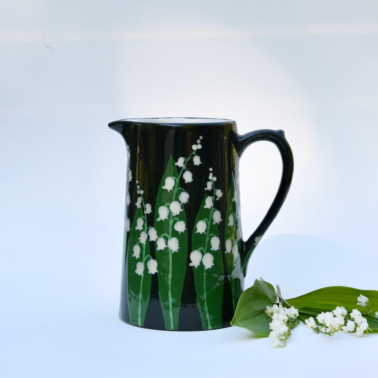 Lily of the Valley Farmhouse Jug - Hand Painted