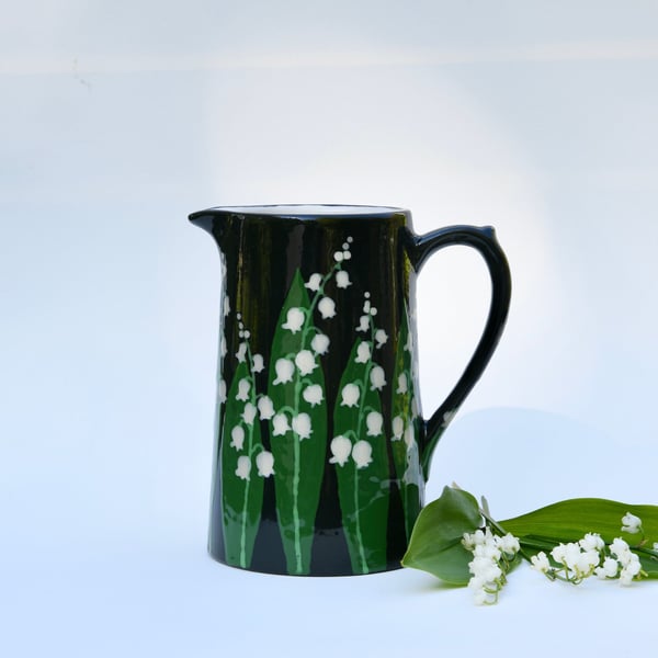 Lily of the Valley Farmhouse Jug - Hand Painted