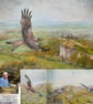 Deer in Bluebell Wood . Original watercolour by former Royal Worcester Artist  - Image 9