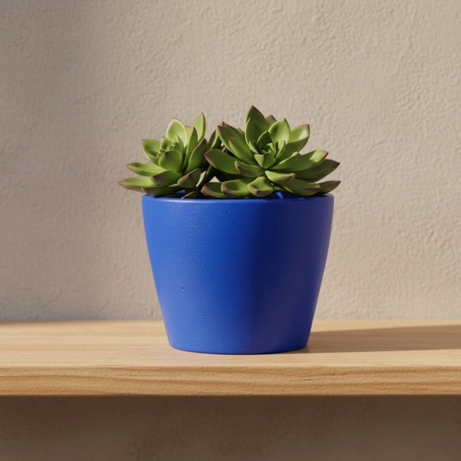 Handmade Tapered Plant Pot – 12cm Indoor Planter in Custom Colour