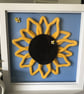 Sunflower with bees knitted wire wall art