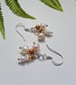 Huggie Cluster Pearls & Ethiopian Wello Opal Sterling Silver Earrings  - Image 6