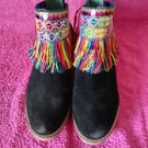 Decorative Boho Rainbow Boot Cuff Topper Cover