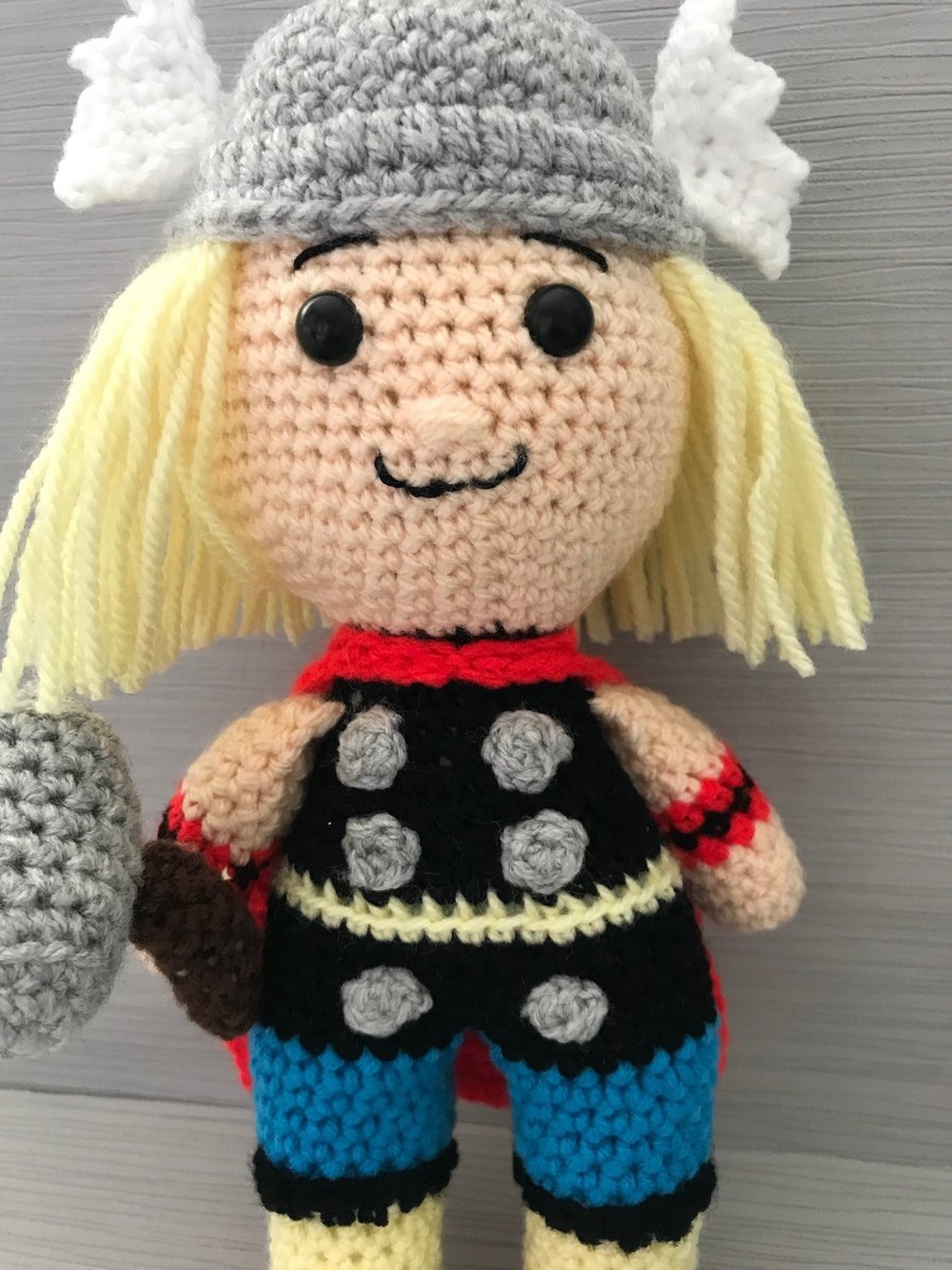 Crocheted Thor Doll and Birthday Card