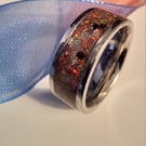 Red and Silver Inlay Ring